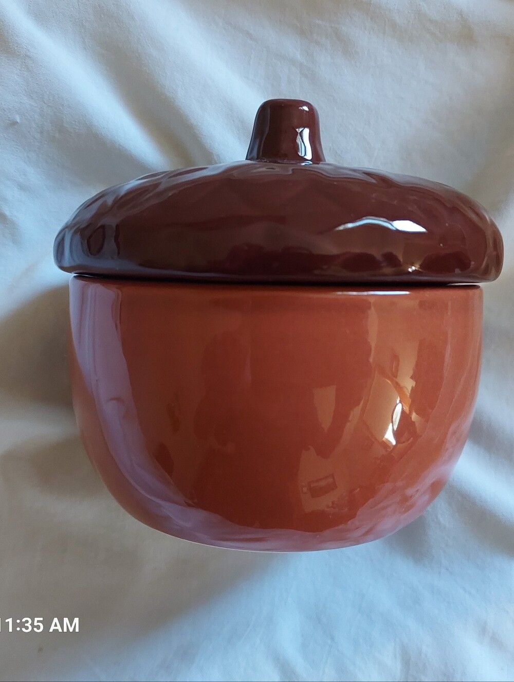 Halloween Thanksgiving Ceramic Acorn Jar with Lid